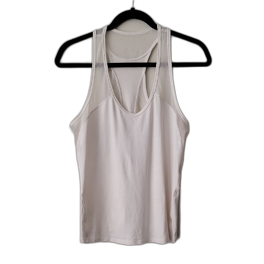 Lululemon Sheer Back White Tank Top